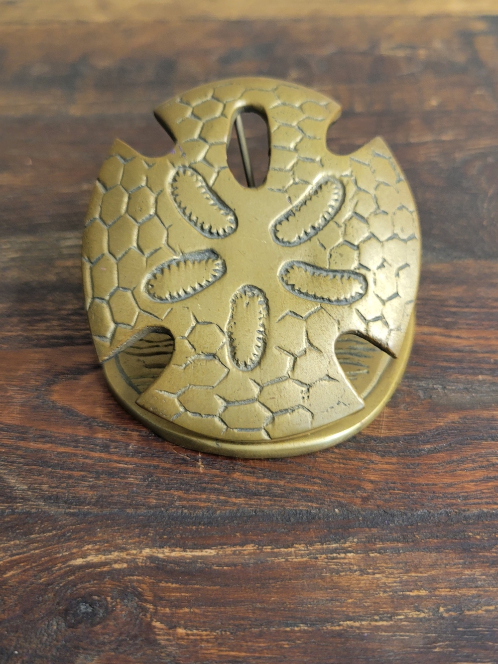 MCM Vintage Brass Sand Dollar Desktop Paper Clip & Mail Holder